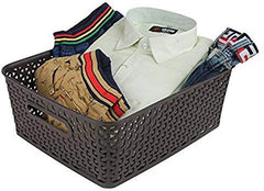 Kuber Industries Plastic 3 Pieces Extra Small Size Multipurpose Solitaire Storage Basket with Lid (Multicolour) - CTKTC23263