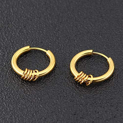 Yellow Chimes Hoop Earrings for Men Stainless Steel Golden Hoop Earrings for Women and Men.