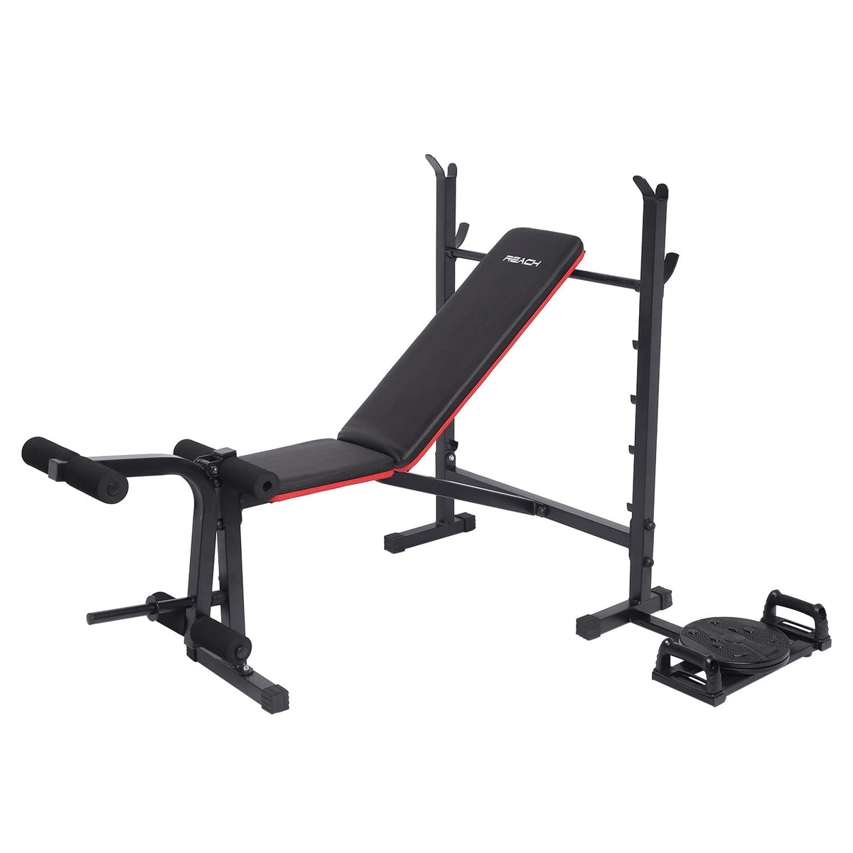 Reach 800 Adjustable Bench for Home Gym | 3 In 1 Gym Bench, Push-Up Bar & Tummy Twister | Incline/Decline/Flat Exercise Bench Press | Strength Training & Full Body Workout Bench | Max User Wt. 100Kg