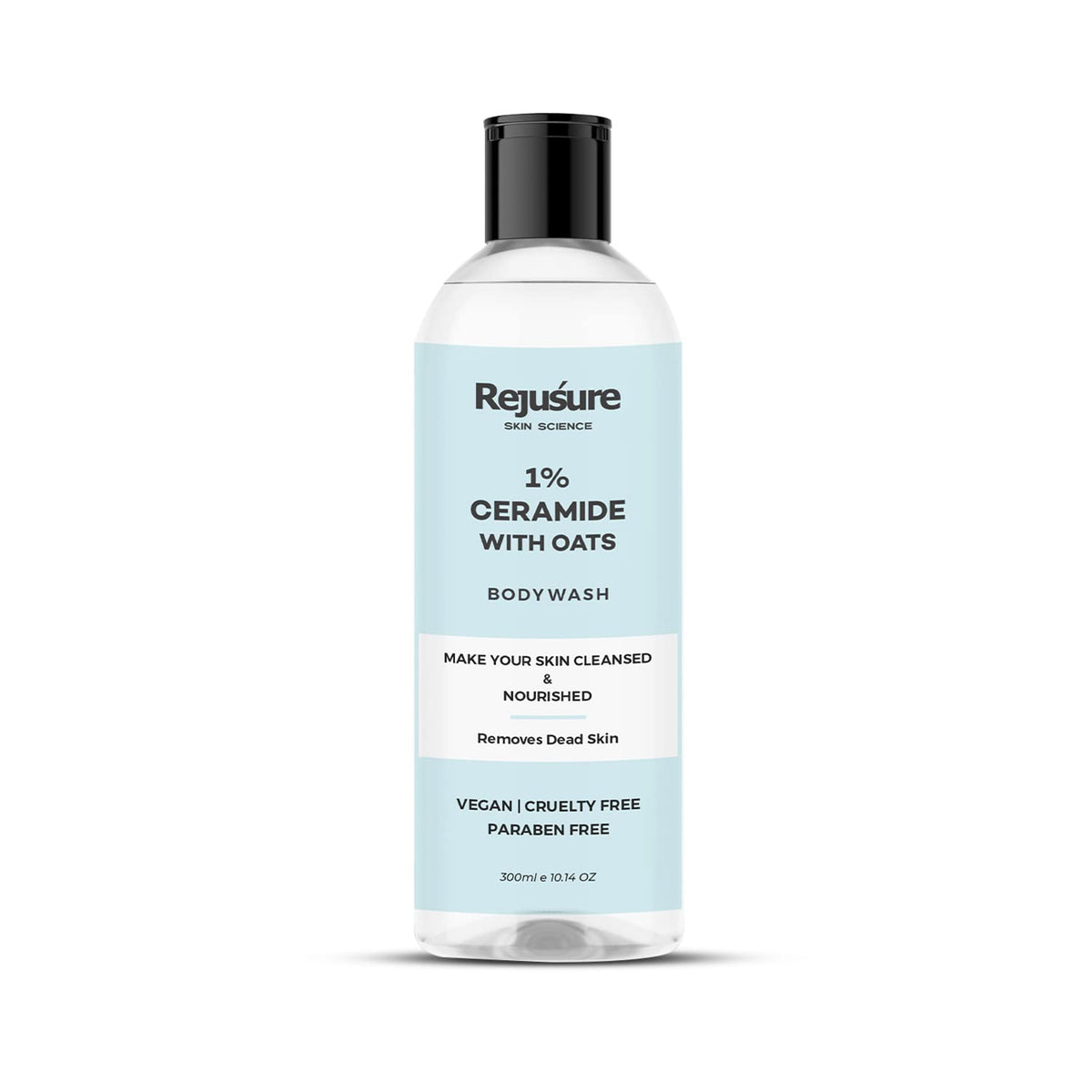 Rejusure 1% Ceramide & Oats Complex Daily Hydrating Body Wash with Ceramide & Oats for Intense Hydration, Freshness and Deep Cleansing, Works on Dry & Flaky skin For Men & Women - 300 ml