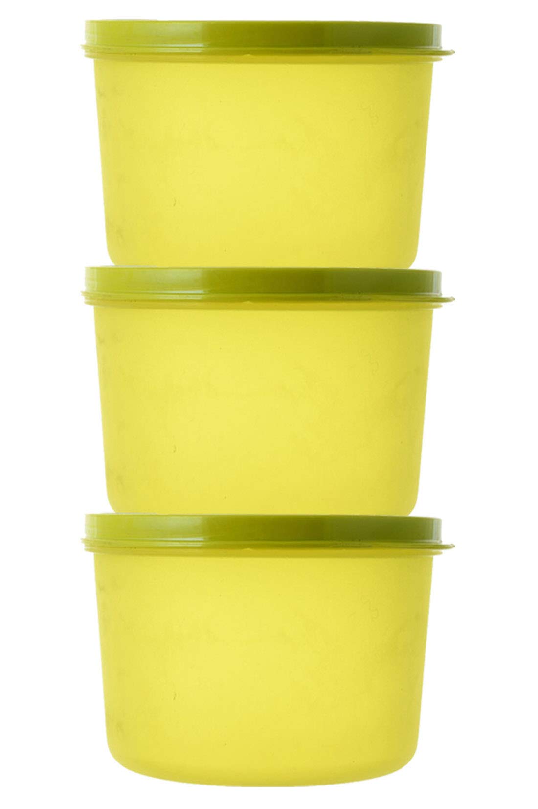 Kuber Industries Plastic 3 Pieces Kitchen Storage Spice Containers, Fridge Container, Food Utility Box, Food Storage Containers Jars 400 Ml (Green) - CTLTC43882