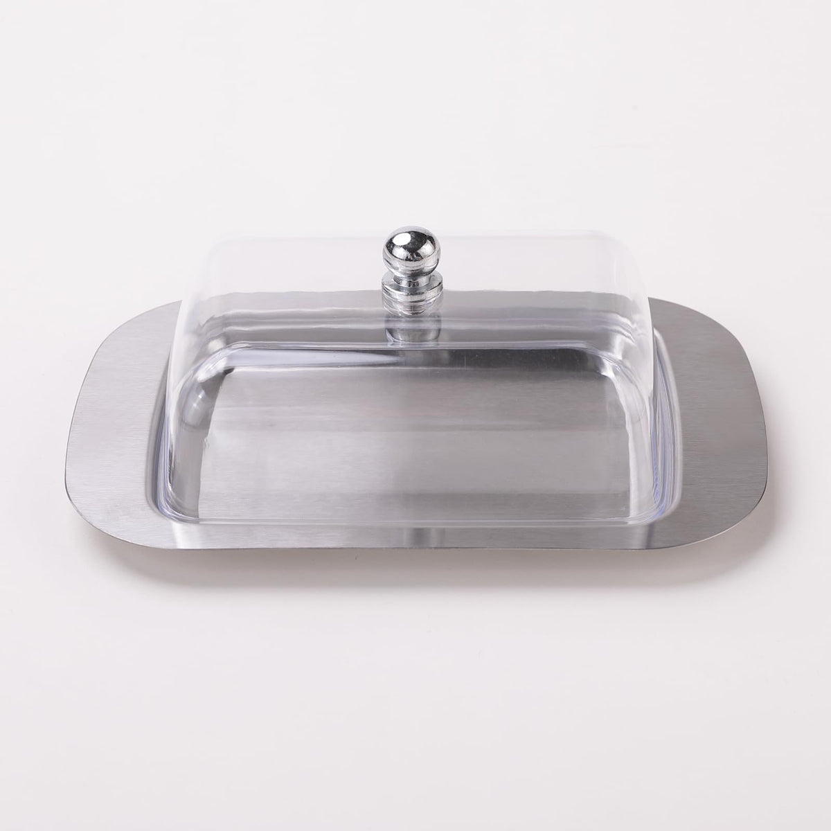 Homestic Butter Box Container | Steel Butter Dish Box | Cheese Storage Keeper Tray | Butter Keeper Container | Butter Storage Container Tray | Butter Tray | 11008-D | Silver