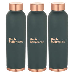 The Better Home 1000 Copper Water Bottle (900ml) | 100% Pure Copper Bottle | BPA Free Water Bottle with Anti Oxidant Properties of Copper | Teal (Pack of 3)