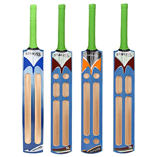 Strauss Scoop Tennis Cricket Bat | Edition: Blaster | Full Size | Kashmir Willow | Color: Green | Lightweight | Tennis Ball Cricket Bat