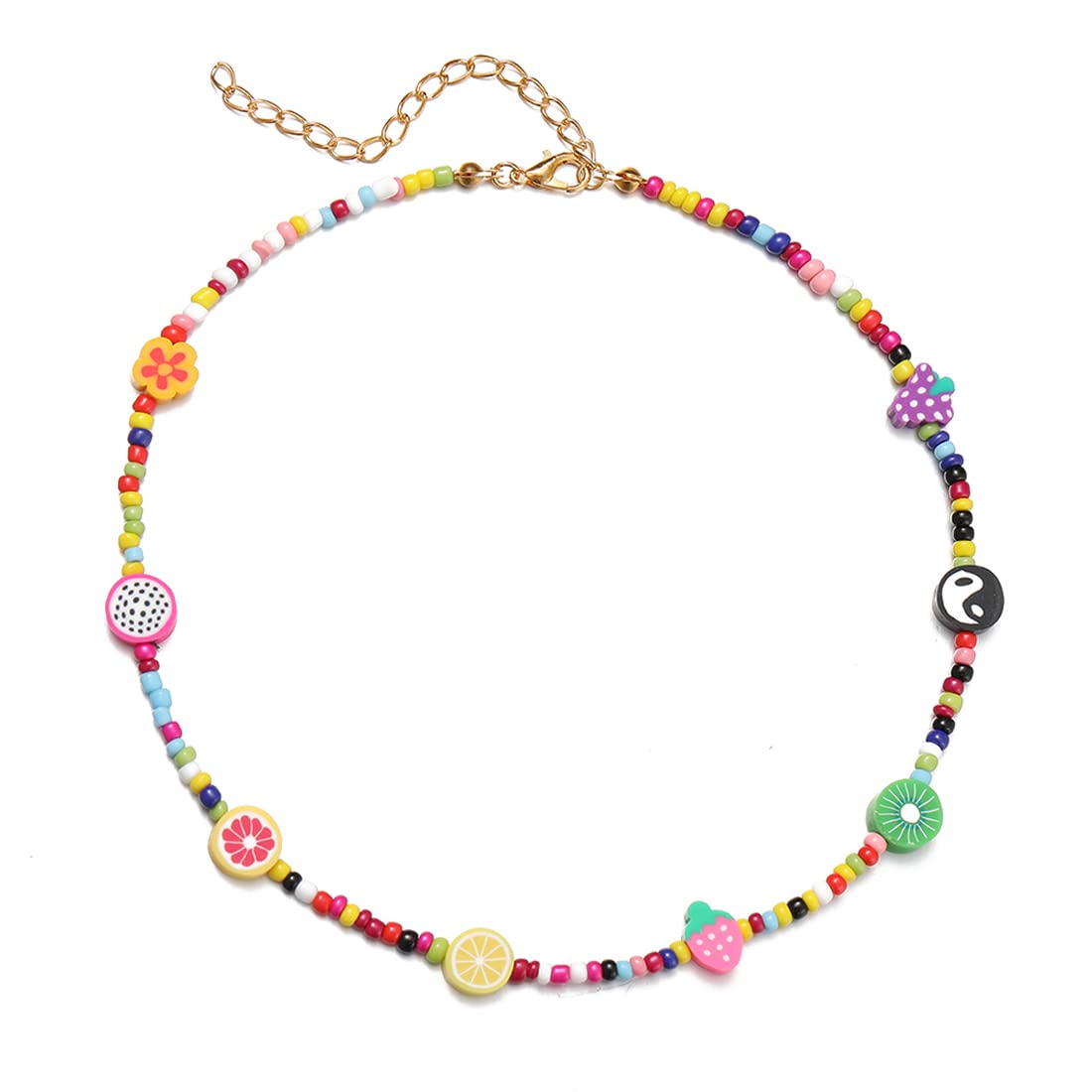 Yellow Chimes Necklace For Girls Multicolor Seed Beads Choker Necklace For Women and Girls