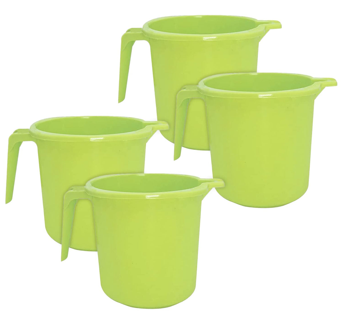 Heart Home Small Plastic Bathroom Mug, 1 Litre- Pack of 4 (Green)-50HH0805