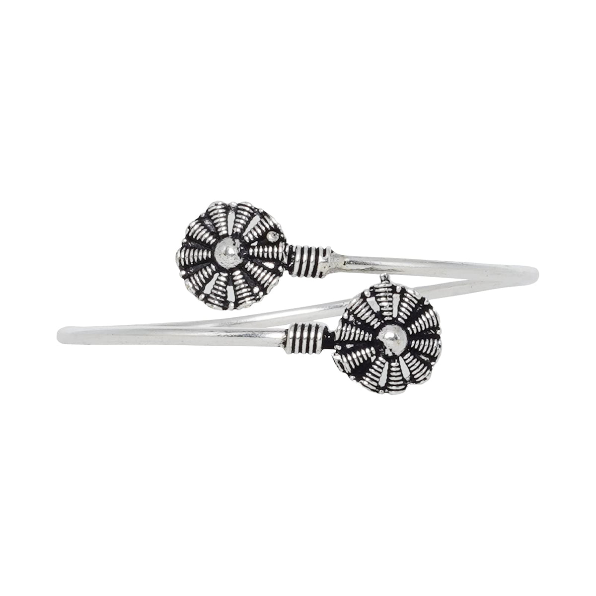 TEEJH Chakra Silver Oxidised Bangle for Women