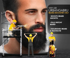 Urbangabru Hair Volumizing Powder 10 GM & Beard Booster Oil 60 ML - Men's Grooming Combo Kit