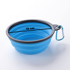 Kuber Industries Dog Food Bowl|Portable & Collapsible Cat & Dog Bowl|Reusable,Durable,Travel-Friendly|Easy to Store Pet Bowls|Perfect Dog Accessories for Indoor & Outdoor Use|LS198BL|Blue