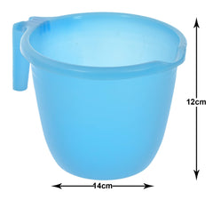 Kuber Industries Plastic Bathroom Mug 1 Litre Pack of 2 (Black & Sky Blue)-46KM0221, Standard