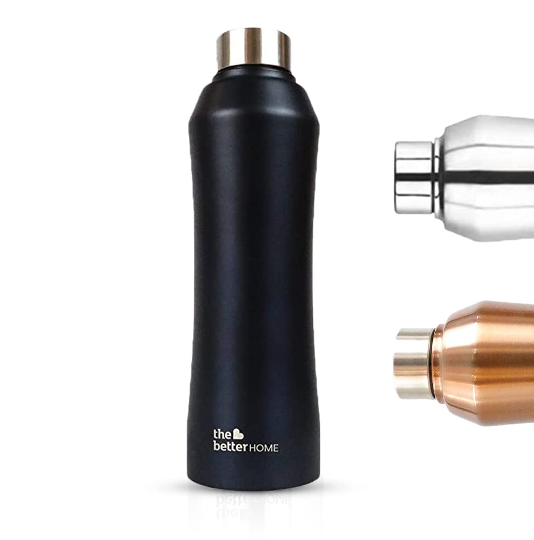 The Better Home 1000 Stainless Steel Water Bottle 1 Litre - Gold Pack of 3 | Eco-Friendly, Non-Toxic & BPA Free Water Bottles 1+ Litre | Rust-Proof, Lightweight, Leak-Proof & Durable