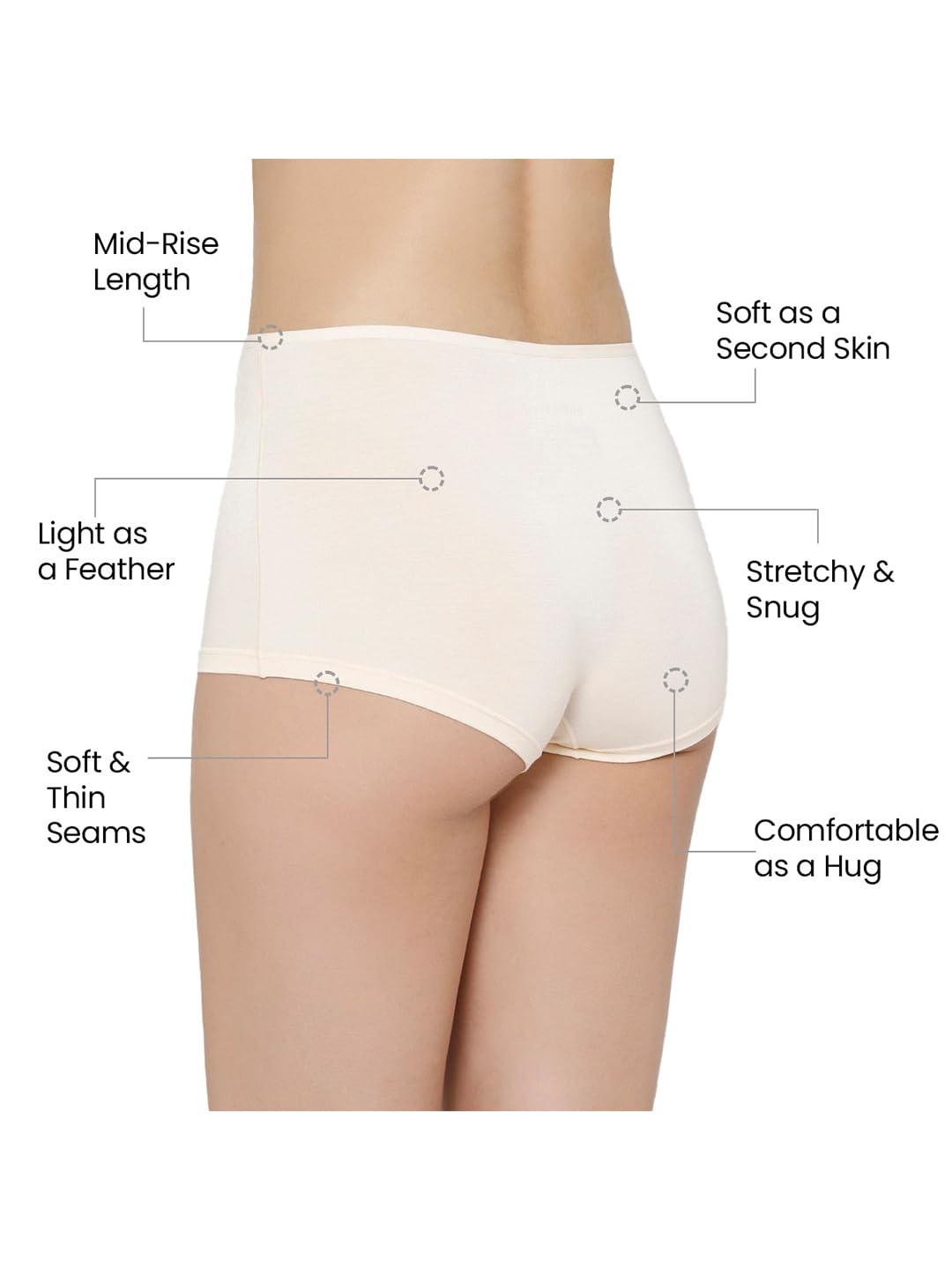 Mush Womens Ultra Soft High Waist Bamboo Modal Boyshorts || Breathable  Panties || Anti-Odor, Seamless, Anti Microbial Innerwear (L - Pack of 3,  Peach