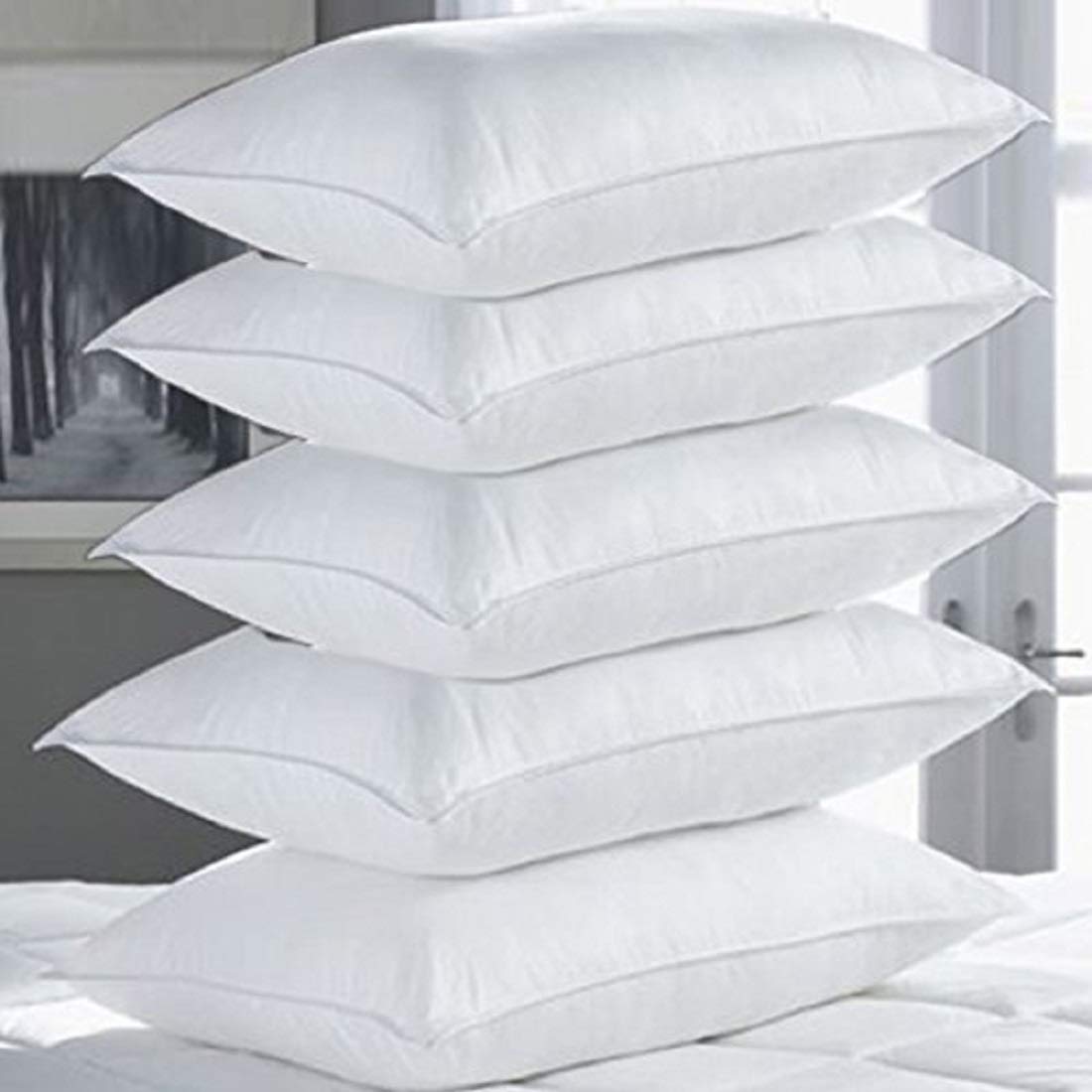 Kuber Industries Luxurious Microfibre Pillow Filler - 5 Piece (16"x24", White, CTKTC22185)