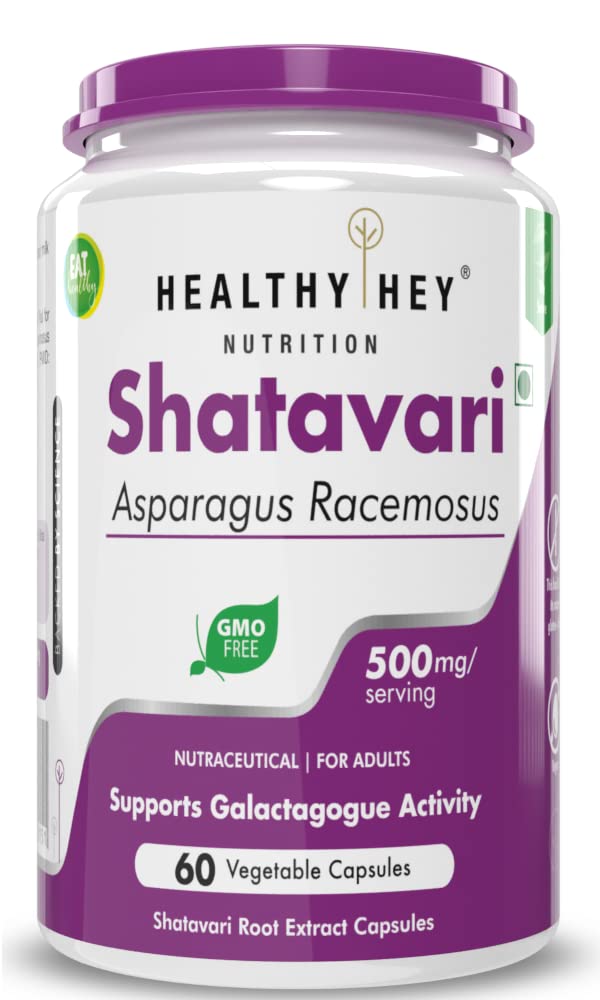 HealthyHey Nutrition Shatavari (Asparagus Racemosus) - Supports Galactagogue Activity - 60 Vegetable Capsules