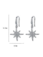 Yellow Chimes Elegant Design Studded Crystal Silver Plated Drop Earrings for Women and Girls (Glamour Spark)