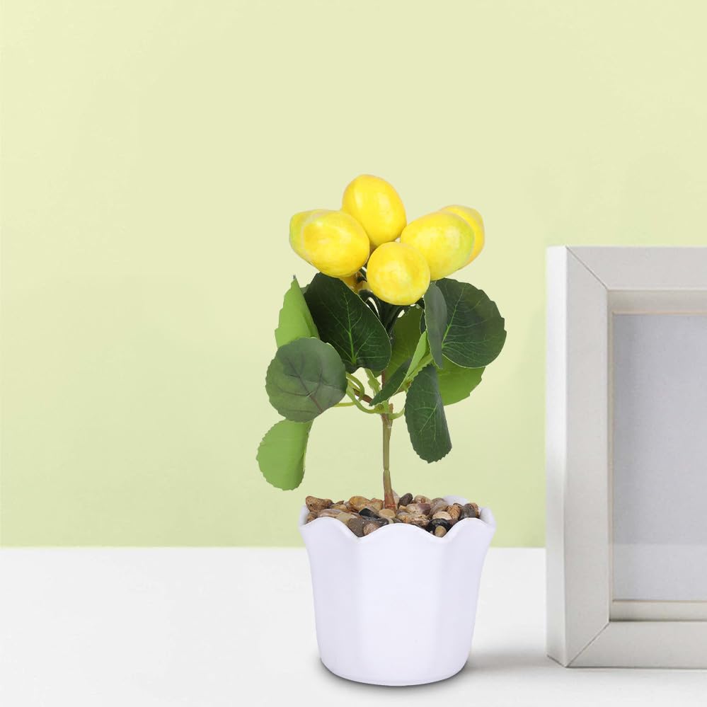 Homestic Artificial Plants for Home Décor|Natural Looking Indoor Fake Plants with Pot|Artificial Flowers for Decoration (Yellow)