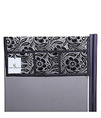 Kuber Industries Velvet Refrigerator Top Cover - Black