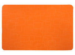 Kuber Industries Square Design PVC Table Placemat for Home, Hotels, Set of 6 (Orange)