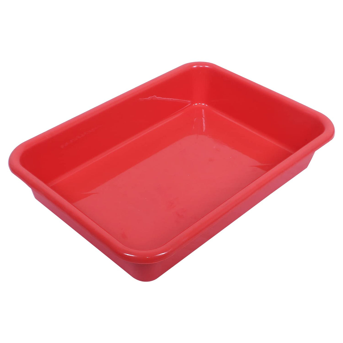 Kuber Industries Storage Tray|Versatile Plastic Storage Organizer|Rectangular Tray for Kitchen Storage|Storage Tray for office|Exel Tray 555 (Red)