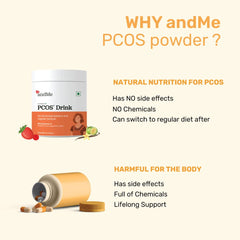 andMe PCOS, PCOD Drink and Collagen Combo Plant Based for Skin, Anti-Aging, Acne, Hormonal Balance, Regular Periods (250gm+250gm)