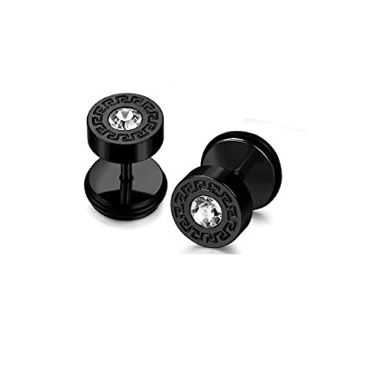 Black Round Ear Studs | Ear studs, Ear stud earrings, Stud earrings for men