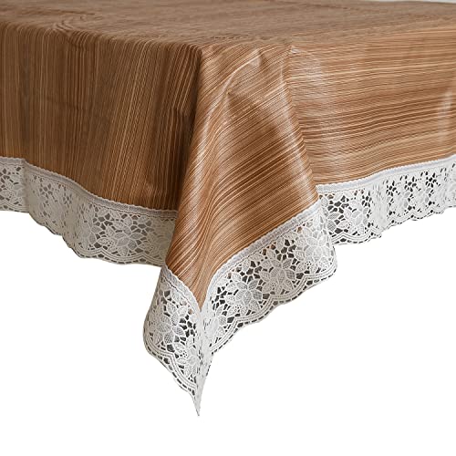 Kuber Industries Wooden Design PVC 4 Seater Center Table Cover 60"x40"(Light Brown)-CTKTC032935, Standard