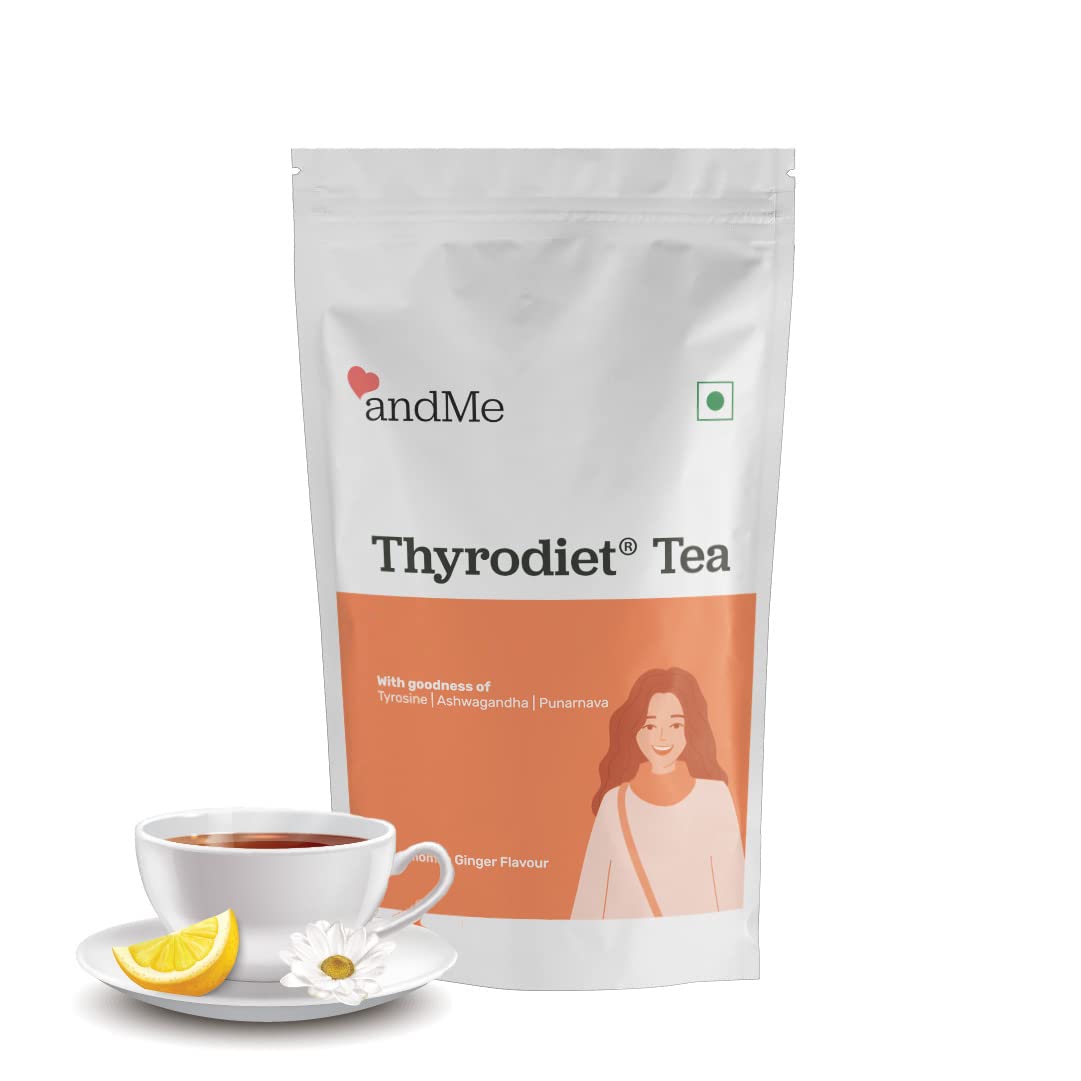 andMe ThyroDiet Tea | Green tea available in a delightful Chamomile Ginger flavor (20 Tea Bags, 50 gm)