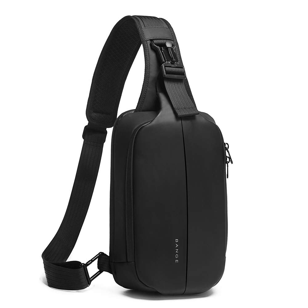 BANGE Unisex Adult Anti-theft Water Resistant Crossbody Shoulder Chest Pack Sling Bag (Black)