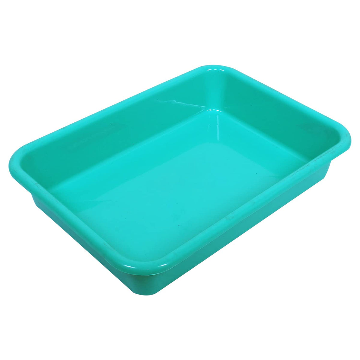 Kuber Industries Storage Tray|Versatile Plastic Storage Organizer|Rectangular Tray for Kitchen Storage|Storage Tray for office|Exel Tray 555 (Green)