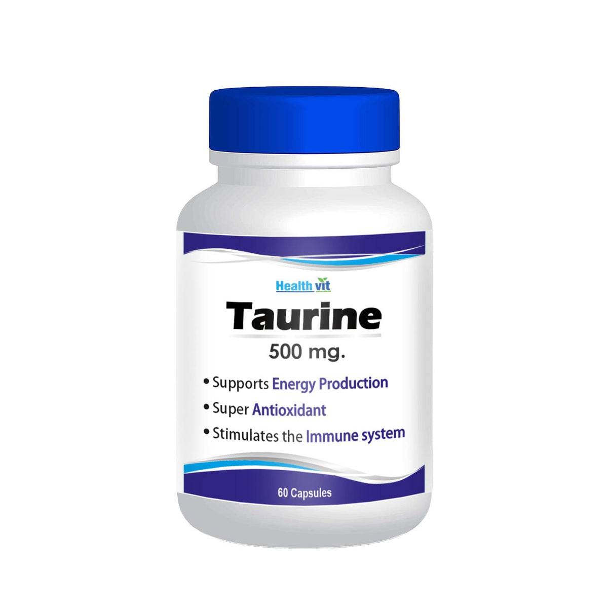 Healthvit Taurine 500mg Powder - 60 Capsules