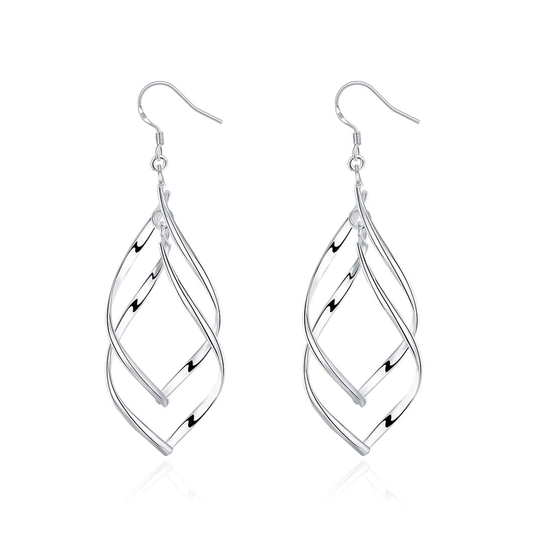 Yellow Chimes Drop Earrings for Women Silver Plated Leaf Shaped Drop Earring for Women and Girls