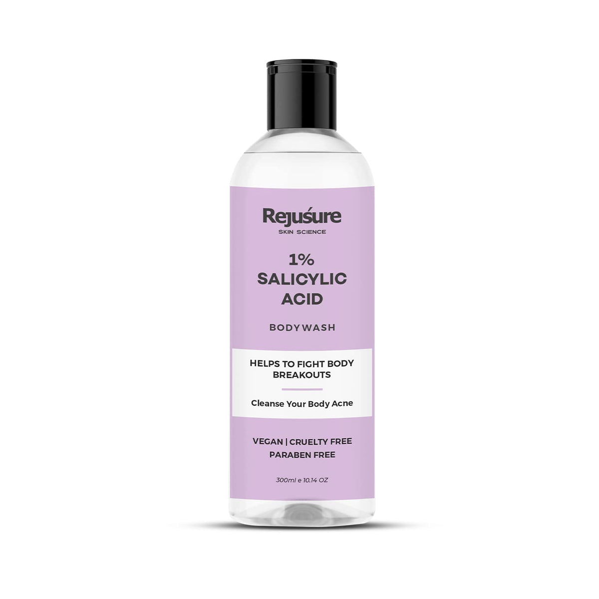Rejusure 1% Salicylic Acid Daily Exfoliating Body Wash with Salicylic Acid & Glycolic Acid, Removes Acne and Smoothens Bumpy Texture | For Men & Women | Cruelty Free & Dermatologist Tested – 300ml