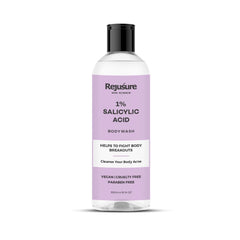Rejusure 1% Salicylic Acid Daily Exfoliating Body Wash with Salicylic Acid & Glycolic Acid, Removes Acne and Smoothens Bumpy Texture | For Men & Women | Cruelty Free & Dermatologist Tested – 300ml