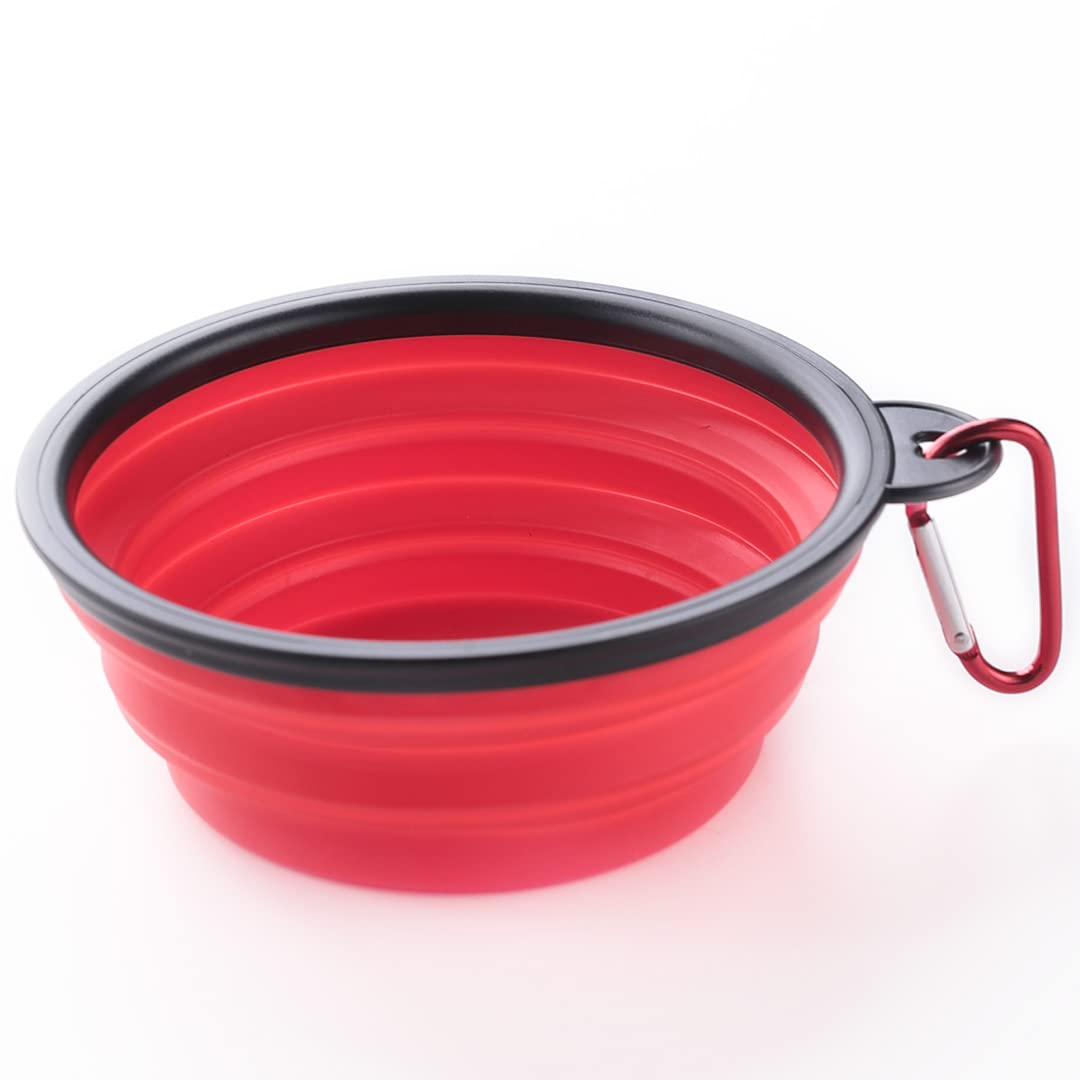 Urbane Home Dog Food Bowl|Portable & Collapsible Cat & Dog Bowl|Reusable,Durable,Travel-Friendly|Easy to Store Pet Bowls|Perfect Dog Accessories for Indoor & Outdoor Use|LS198R|Red