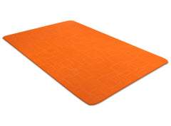 Kuber Industries Square Design PVC Table Placemat for Home, Hotels, Set of 6 (Orange)