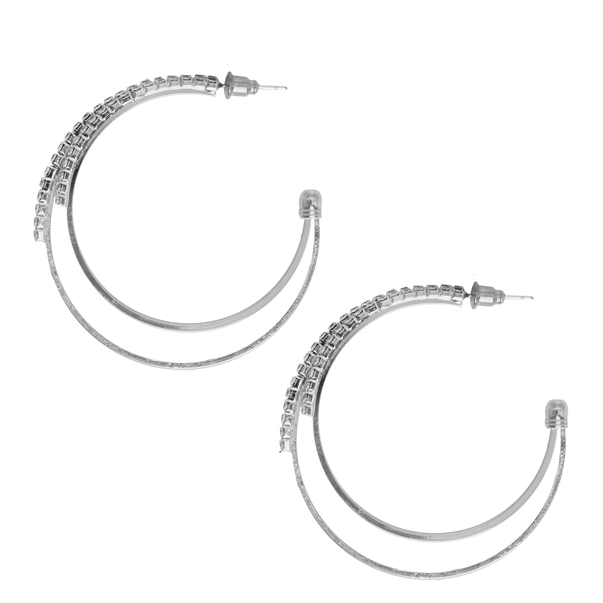 Joker & Witch Saturday Night Silver Hoops for Women