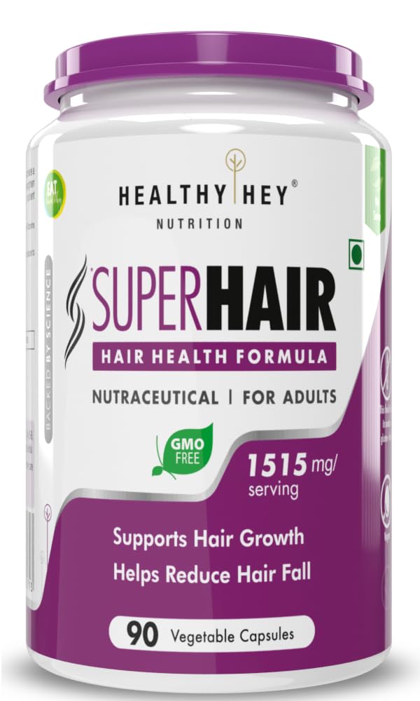 HealthyHey Nutrition - SuperHair - Hair Health Formula - 90 Vegetable Capsules