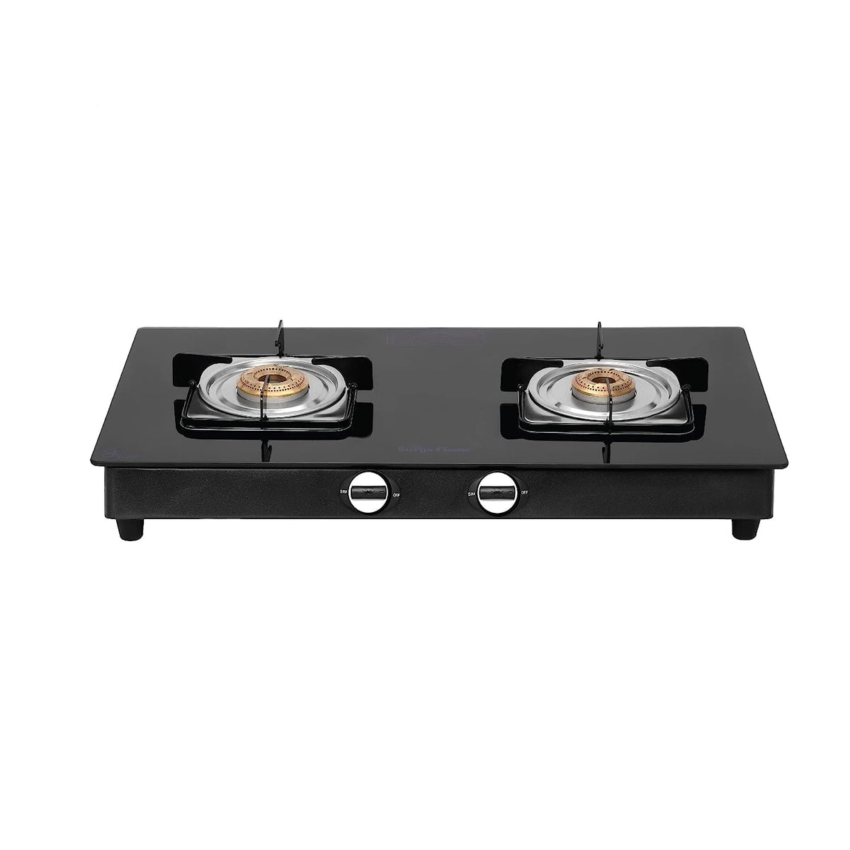 Surya Flame Nexa 2 Burner LPG Gas Stove | Glass Top With Stainless Steel Body | 2 Years Complete Door Step Warranty Including Glass