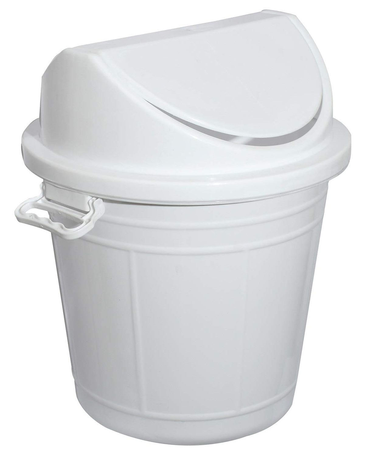 Kuber Industries Plastic Swing Lid Garbage Waste Dustbin for Home, Office, Factory, 30 Liters, Large Size (White) -CTLTC038706