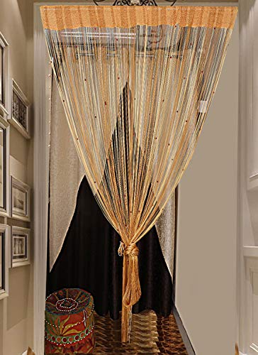 Kuber Industries Polyester Decorative String Thread Room Door Curtain 7 Feet (Multi) -Ctktc12764