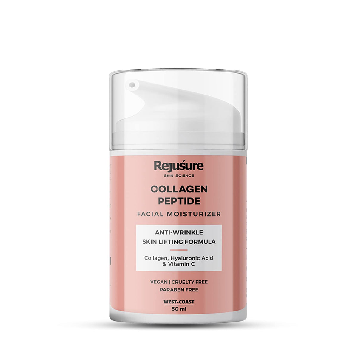 Rejusure Collagen Peptide Cream - 50ml | Moisturizer for Face | Anti-Aging, Wrinkle Repair & Firming | Day/Night Cream with Collagen Peptides | Hydrating & Nourishing | Skin Elasticity, Wrinkle Reduction, Brightening