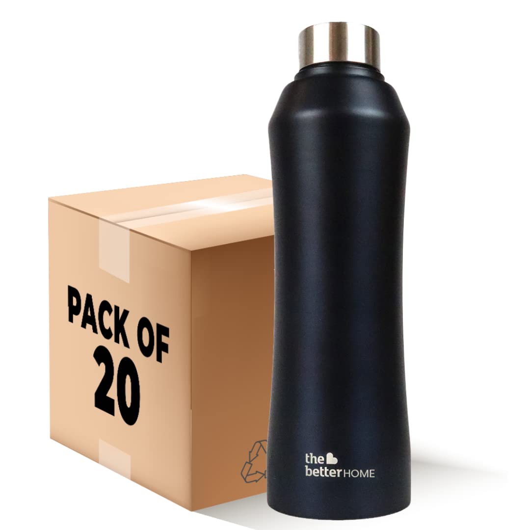 The Better Home Stainless Steel Water Bottle 1 Litre | Non-Toxic & BPA Free Water Bottles 1+ Litre | Rust-Proof, Lightweight, Leak-Proof & Durable Steel Bottle For Home, Office & School (Pack of 20)