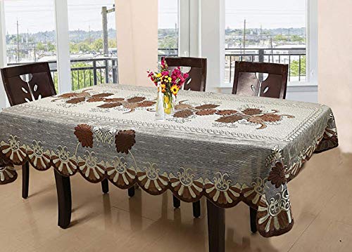 Kuber Industries Dining Table Cover 6 Seater|Table Cover Cotton (Brown)