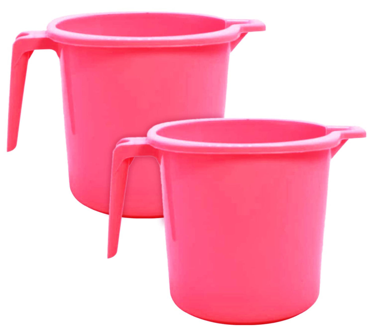 Heart Home Square Large Plastic Bathroom Mug, 2 Litre- Pack of 2 (Pink)-50HH0831