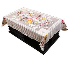 Kuber Industries Floral Cotton Center Table Cover for 4 Seater, Brown (KI3556_11)
