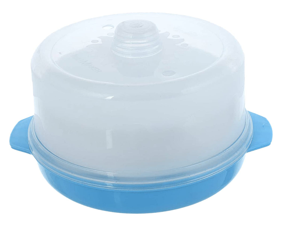 Heart Home Plastic Microwave Idli/Dhokla/Rice/Vegetable Maker, Steamer With 3 Idli Moulds and 1 Dhokla Pan (Blue) -50HH01187