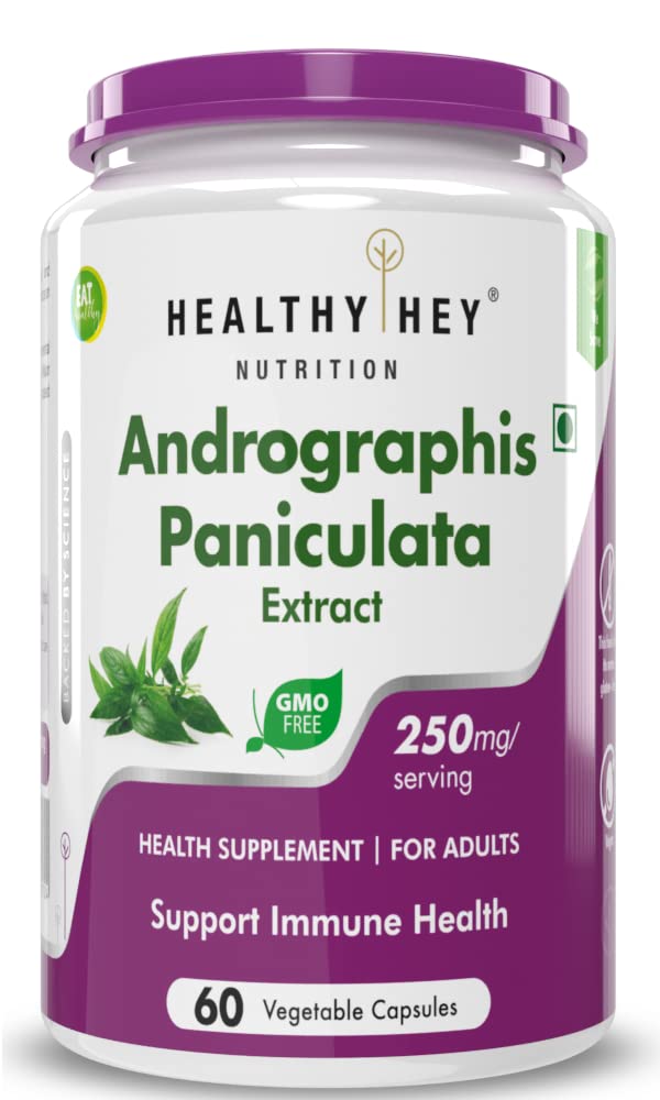 HealthyHey Nutrition Andrographis Paniculata extract - 250 mg per serving - 60 Vegetable Capsules