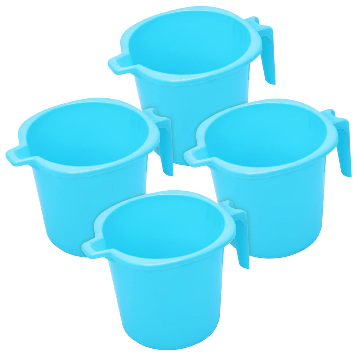 Heart Home Multiuses Square Large Lightweight, Unbreakable Strong Plastic Bathroom Mug, 2 Litre- Pack of 4 (Blue)-50HH0842