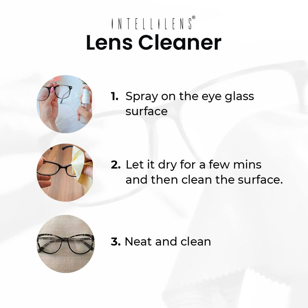 Intellilens Lens Cleaner For Spectacles (30ml) with Free Microfiber