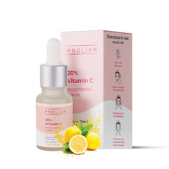Prolixr 20% Vitamin C Brightening Face Serum - Effective Skin Brightening Serum | Dark Spots | Pigmentation | For Glowing Skin - All Skin Types (10 ml)